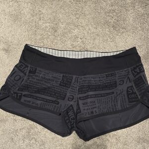 lululemon athletica Black Graphic Athletic Shorts